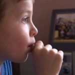 One of the kids who took part in the experiment watching TV on Saturday morning ©BBC
