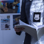 Policía leyendo expediente. © Shutterstock
