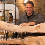 Steve Backshall with Sarcosuchus - the biggest crocodile in history. ©BBC