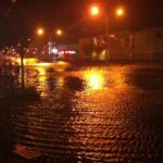 Calles inundadas por el huracán Sandy